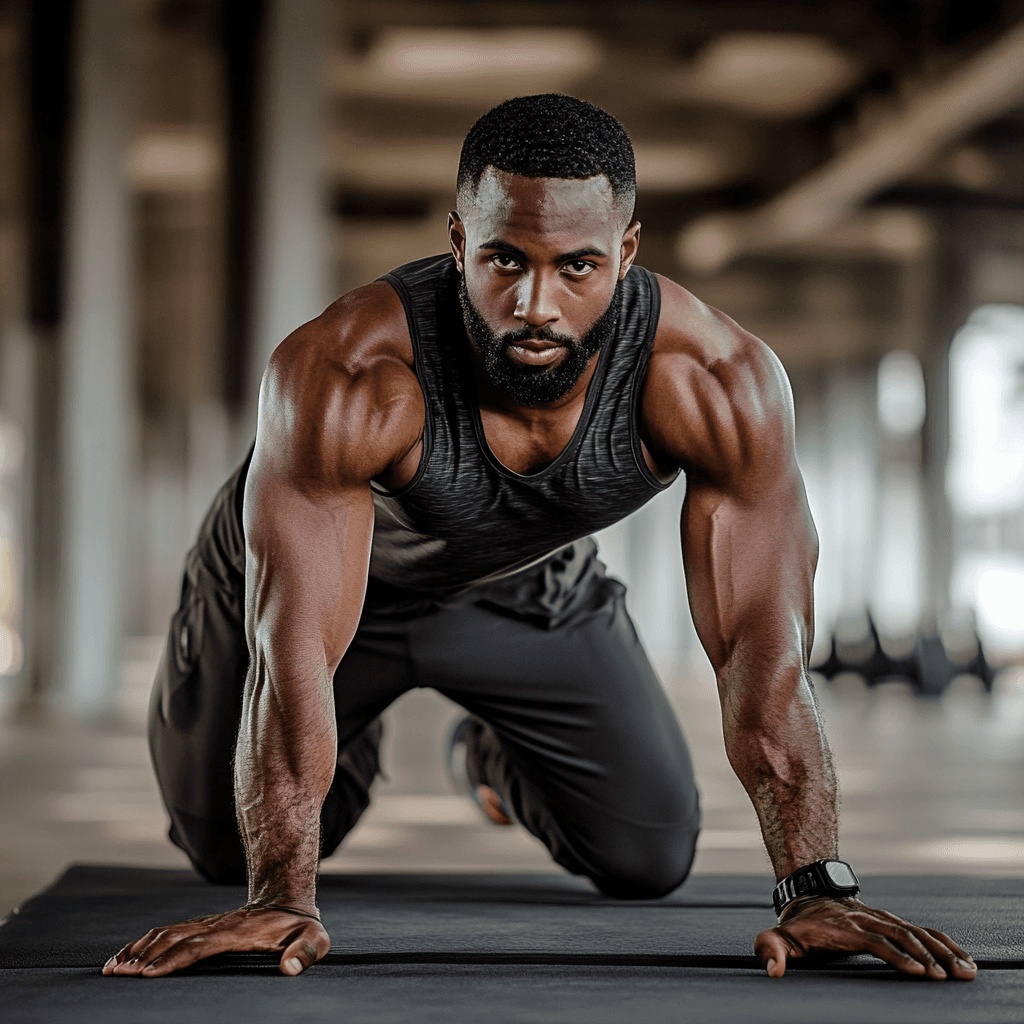 Fitness instructor demonstrating exercise